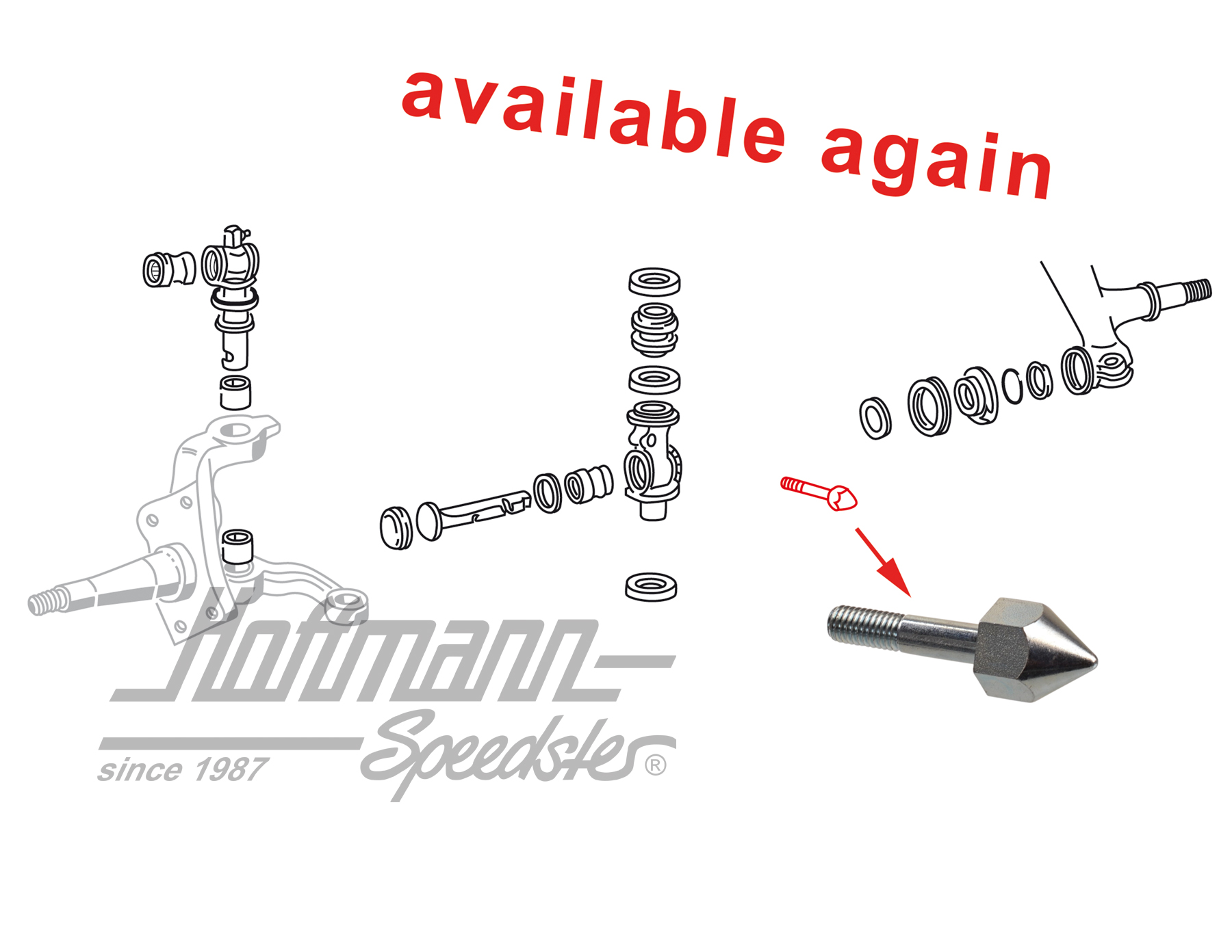 Butée de direction, fusée, Bus T1, -7.67 | 211 405 543 | 089-3070-28