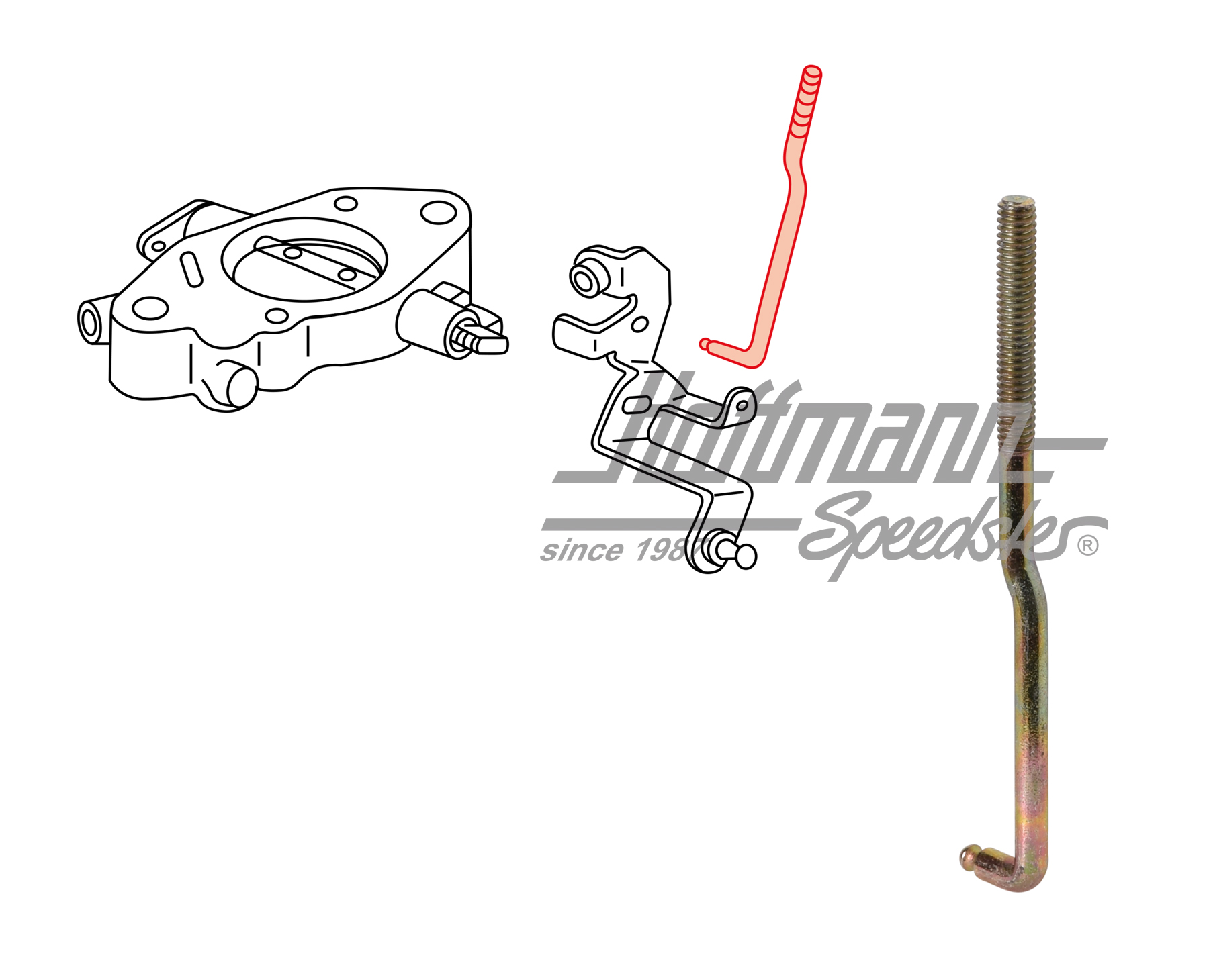 Barre, papillon, en bas, 34/40PDSIT | 021 129 255 A | 092-2100-40