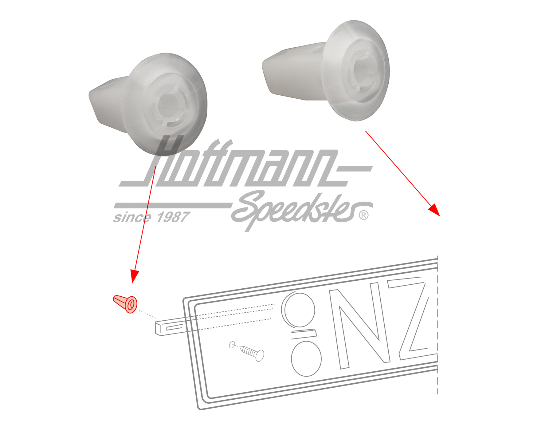 Ecrou d'insertion, fiaxtion de plaque d'immatriculation | 321 813 998 A | 208-1138-10